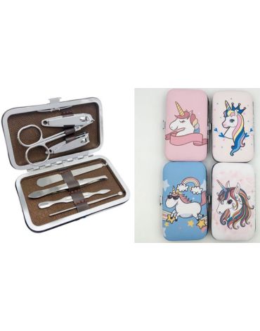 6 Set de Manicure Unicornio Modelos Surtidos (1 Set Trae 7 PCS) Medida: 6.3 x 10.4 cm aprox.