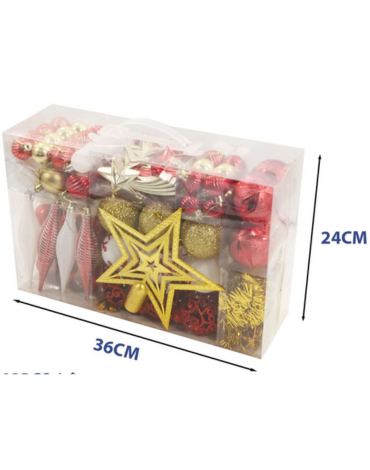 4 Set de Esferas Navideñas Modelos Surtidos (1 Set Trae 103 PCS)