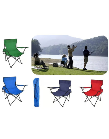Silla Plegable con Porta Vaso Colores Surtidos x 4 Unds. Medida: 155 x 60 cm aprox.