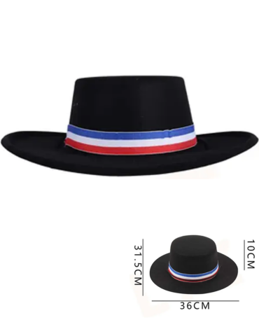 Sombrero Huaso PVC Color Único x 6 Unds. Medida: 36 x 31.5 cm aprox