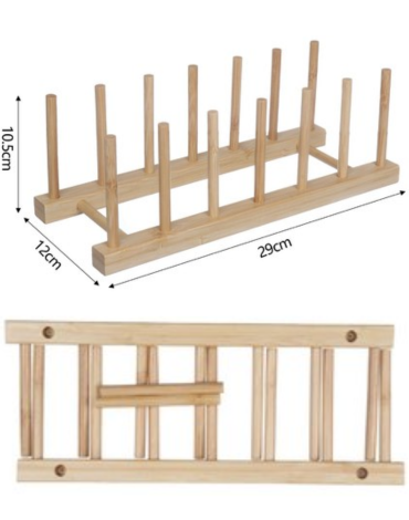 Soporte de Madera para Tazas x 4 Unds. Medida: 10.5 x 12 x 29 cm aprox.