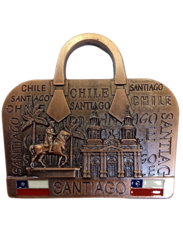 Imán Metálico Santiago de Chile x 12 Unds.