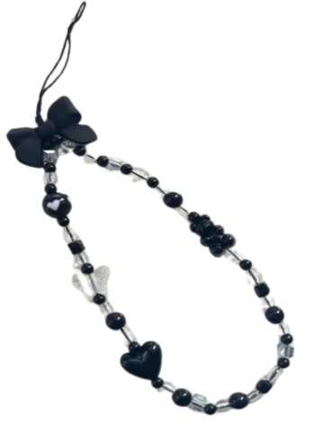 Strap para Celular Diseño Corazon Negro x 6 Unds.