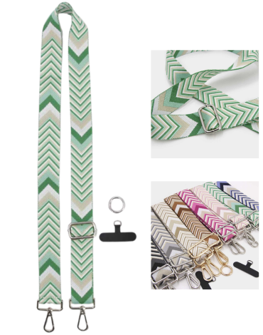 Strap para Bolsos con Adaptador Colores Surtidos x 6 Unds. Medida: 3.8 cm aprox.