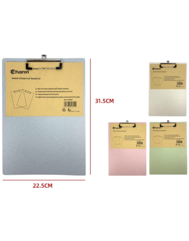 Tabla de Apoyo A4 con Apretador x 12 Unds. Medida: 31.5 X 22.5 cm aprox