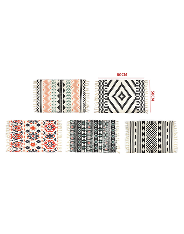 Tapete de Casa con Flecos Decorativo x 12 Unds. Medidas: 80 × 50 cm aprox.