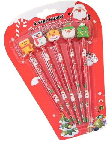 12 Set de Lápiz con Goma de Borrar (1 Set Trae 5 PCS)