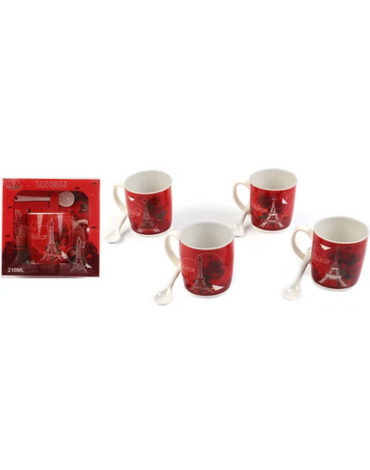 4 Set Taza de Cerámica Te Amo (1 Set Trae 2 PCS) Medida: 210 ml aprox.