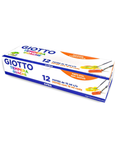 4 Cajas Témperas Guache Giotto (1 Caja Trae 12 PCS) Medida: 15 ml aprox.