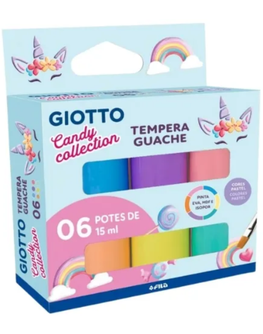 4 Cajas Témperas Candy Collection Giotto (1 Caja Trae 6 PCS) Medida: 15 ml aprox.