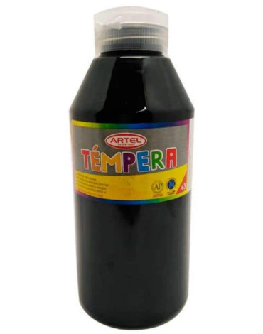 Frasco de Témpera Color Negro Artel x 4 Unds. Medida: 500 ml