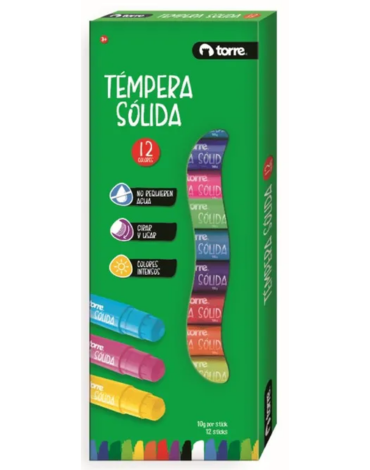 4 Set de Tempera Sólida Torre Colores Surtidos (1 Set Trae 12 PCS) Medida: 10 gr