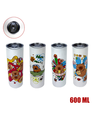 Termo Inteligente Capibara Movible Acero Inoxidable x 4 Unds. Capacidad : 600 ML