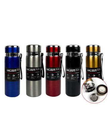 Termo para Agua Diseño Liso Metalizado x 4 Unds. Capacidad : 800 ML