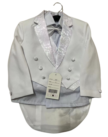 Traje Elegante para Niños Color Blanco x 12 Unds. Tallas: 1 - 2 - 3 - 4