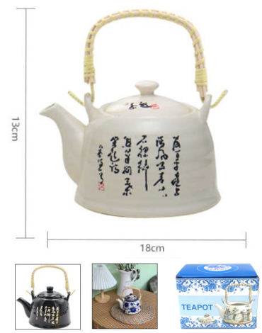 Tetera de Ceramica 800 ml x 4 Unds. Medida: 13 x 18 cm aprox.