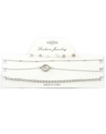24 Set de Choker y Aros (1 Set Trae 3 Gargantillas - 3 Pares de Aros)