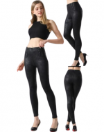 Pantalón Eco Cuero Dama con Polar  Color Único x 12  Unds. Talla: S / M - M/ L - L / XL