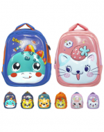 Mochila Escolar Diseños Surtidos x 4 Unds. Medida: 35 x 30 cm aprox.