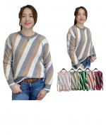 Sweater líneas diagonales para Dama x 12 Unds.
