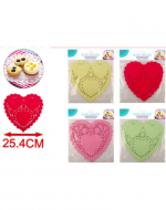 Blonda de Papel con Forma de Corazón x 200 Unds. Medida: 25.4 cm aprox.