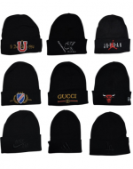 Gorro Lana Bordado de Adulto Modelo Surtidos  x 12 Unds.
