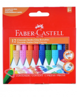 4 Cajas de Lápices de Cera 12 Colores Borrables Triangulares Faber Castell