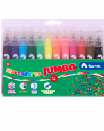 4 Cajas de Plumones Escolar Dibujo Jumbo 12 Colores Torre