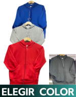 Polerón Unisex de Algodón con Cierre (Elegir Talla y Color) x 4 Unds. Tallas: 6 - 8 - 10 - 12 - 16