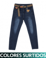 Pantalon Jeans Mujer Con Cinturon x 12 Unds.