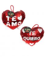 Cojín Mágico Corazón Lentejuelas x 6 Unds. Medida : 20 cm aprox