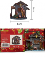 Adorno Nacimiento Navideño en Resina x 4 Unds. Medida: 11 x 11 cm aprox.