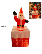 Muñeco Viejo Pascuero en Chimenea Inflable x 1 Und. Medida: 160 cm aprox.