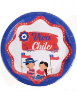 12 Set Platos de Cartón Fiestas Patrias (1 Set Trae 6 Pcs) Medida: 23 cm aprox.