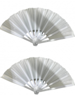 Abanico Plastico Color Blanco x 12 Unds. Medida: 35 cm aprox.