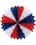 Adorno Abanico Colgante Tricolor x 12 Unds. Medida: 25 cm aprox.