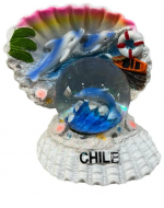 Adorno Esfera con Nieve Delfín x 4 Unds.