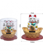 Adorno Gato De La Suerte Solar Blanco x 4 Unds.Medida: 13 x 11 x 12.2 cm aprox.