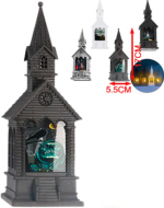 Adorno Iglesia con Luz de Halloween Modelos Surtidos x 6 Unds. Medida: 6 x 5.5 x 17 cm aprox.