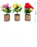Adorno Macetero Rosas x 4 Unds.Medida: 25 cm aprox.