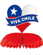 Adorno Fiesta Patria Tricolor Viva Chile x 12 Unds. Medida: 15 x 17.3 cm aprox.