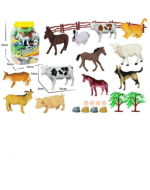 2 Set  Animales de Granja Surtidos con Accesorios. Medida:10 x 5 x 16 cm aprox. (1 Set Trae 12 PCS).