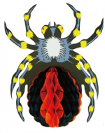 Araña Colgante Halloween x 12 Unds.Medida: 20 x 25.5 cm aprox.