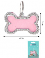 Placa Individual para Mascotas. Medidas: 4 x 2 cm aprox.