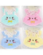 Baberos Cara de Gato Cerrados Colores Surtidos x 12 Unds.