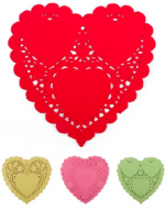 Blonda de Papel con Forma de Corazón x 200 Unds. Medida: 25.4 cm aprox.