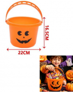 Balde de Plástico de Halloween  Color Único x 12 Unds.Medida: 16.5 x 22 cm aprox.