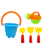 6 Set Balde Playero de Plástico Chico con Accesorios(1 Set Trae: 5 PCS)