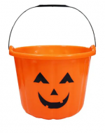 Balde Tipo Calabaza para Dulces de Halloween x 6 Unds. Medida: 23 x 18 cm aprox.