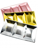 Bandejas con 3 Divisiones Colores Surtidos x 4 Unds.